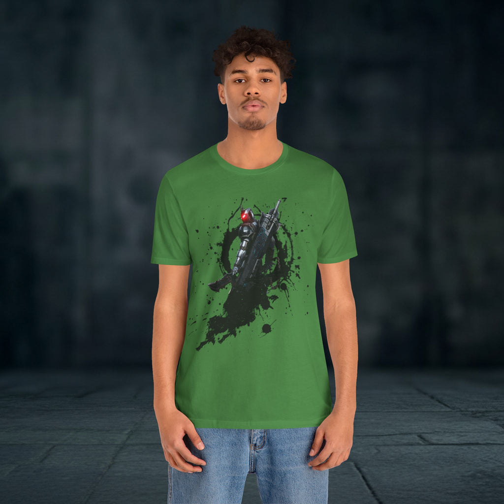 Splatter Noir Rifle Tee — Graphic Military Weapon Shirt