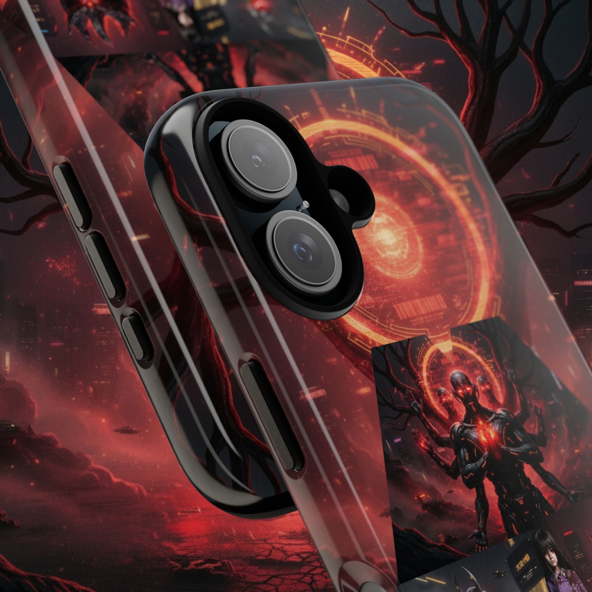 Demonic Guardians Phone Case — Red Occult Sigil Urban Fantasy iPhone Cover