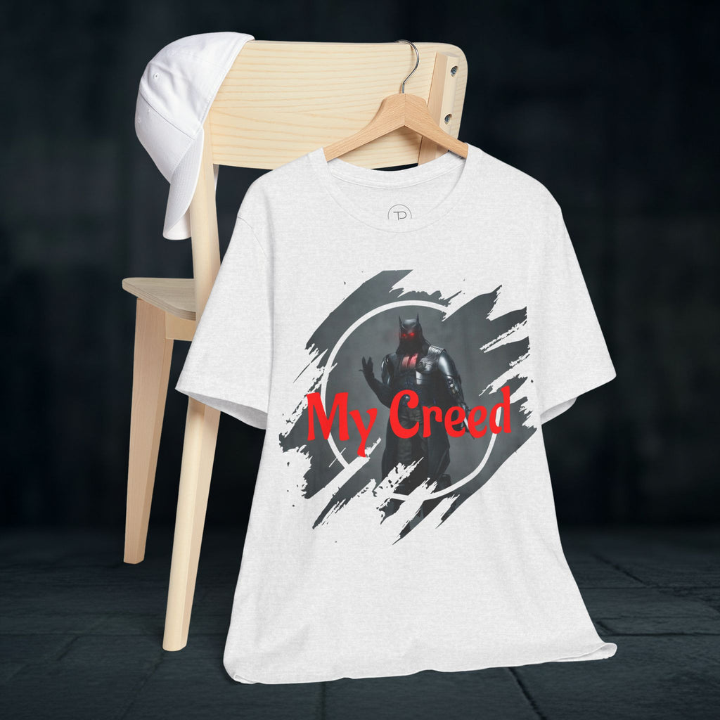 My Creed Graphic Tee — Dark Knight Sci‑Fi Illustration T‑Shirt