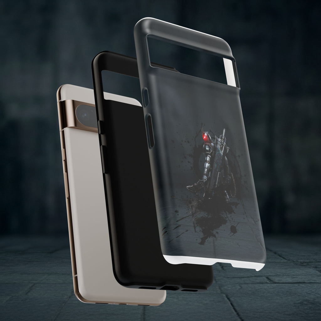 Tough Cases: Dark Cyber Soldier Phone Case — Rugged Sci‑Fi Armor Design