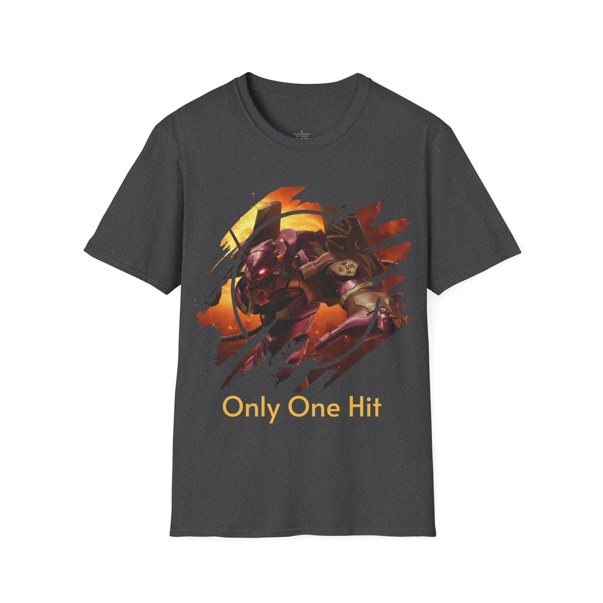Only One Hit T-Shirt — Gamer Mech Battle Tee - EVA 1 - Neon Genesis Evangelion