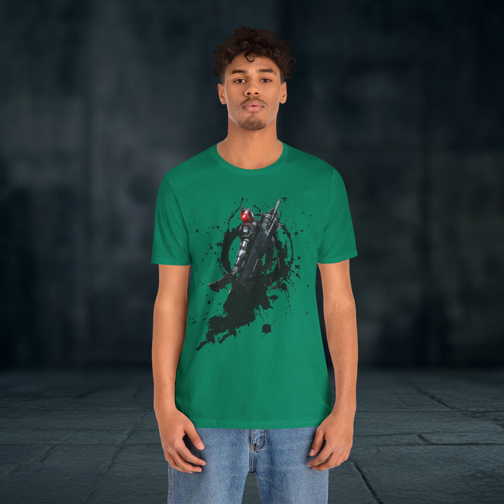 Splatter Noir Rifle Tee — Graphic Military Weapon Shirt
