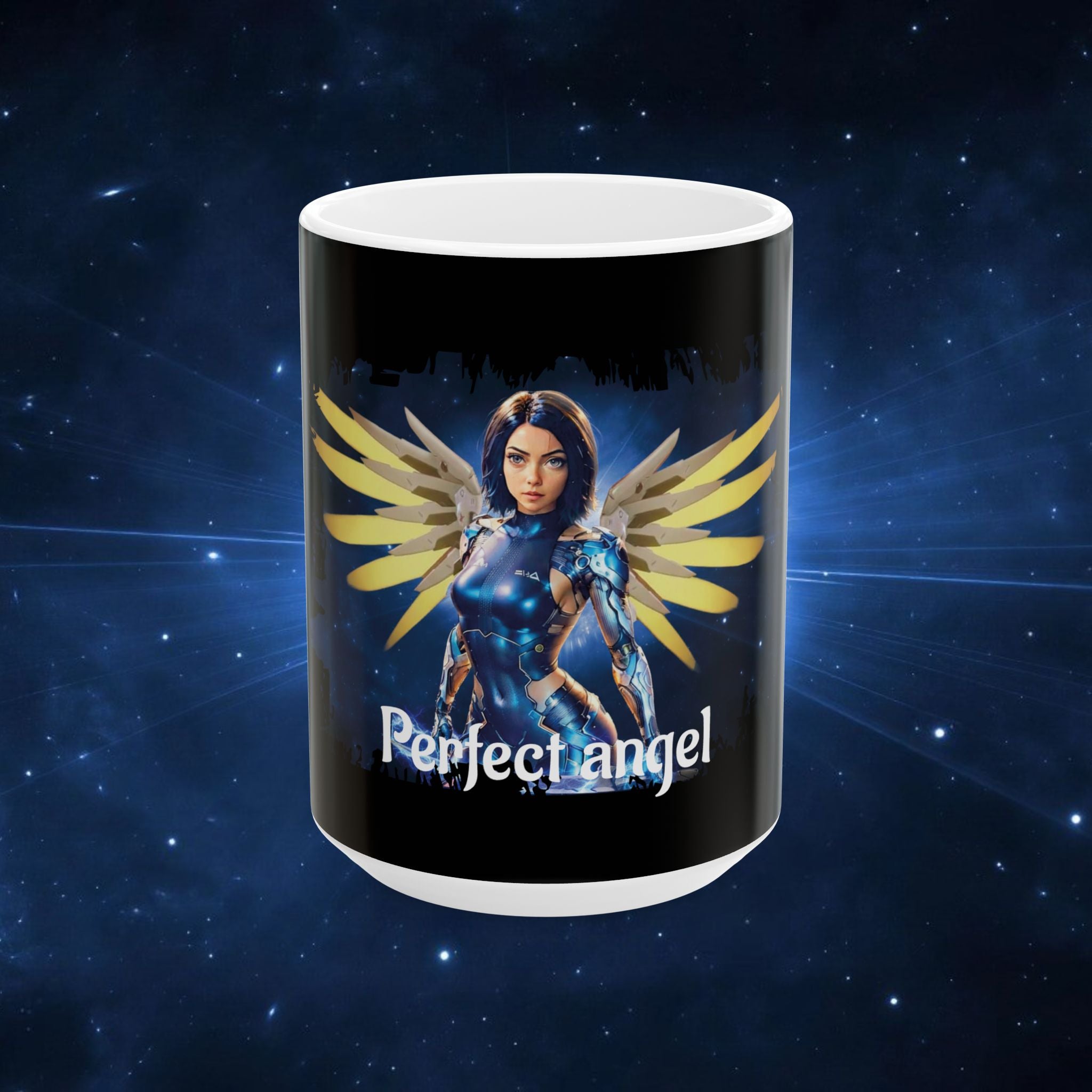 Perfect Angel Ceramic Mug — Fantasy Winged Warrior Coffee Cup (11oz/15oz) - alita battle angel