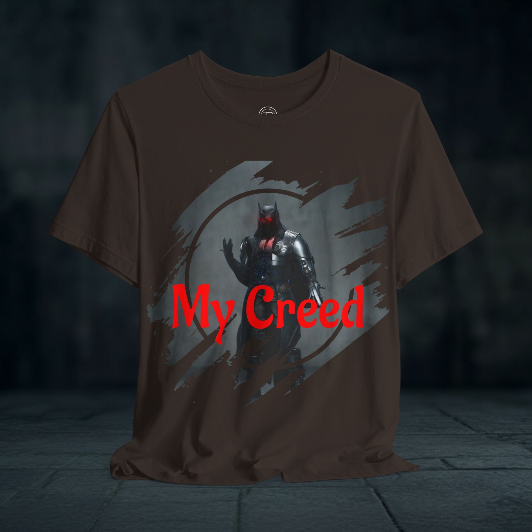 My Creed Graphic Tee — Dark Knight Sci‑Fi Illustration T‑Shirt