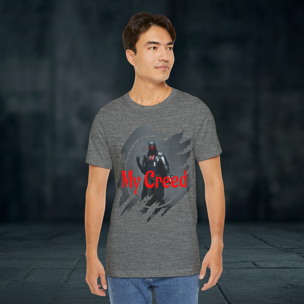 My Creed Graphic Tee — Dark Knight Sci‑Fi Illustration T‑Shirt