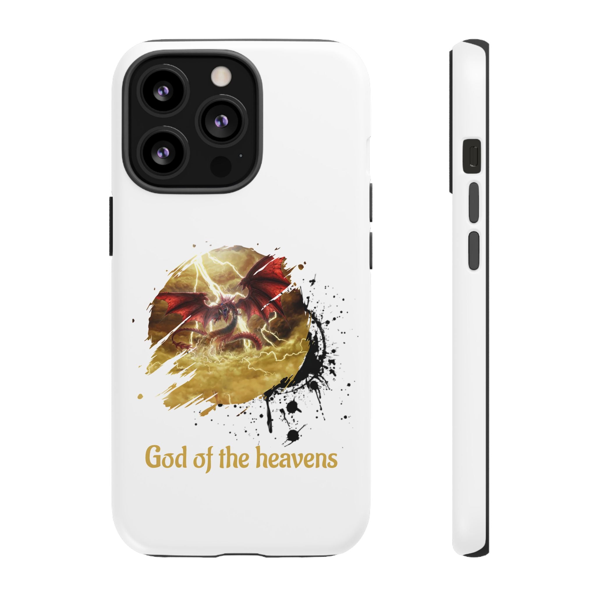 Gold Dragon Phone Case — Tough Protective Phone Case with Lightning Brush Art - slifer the sky dragon