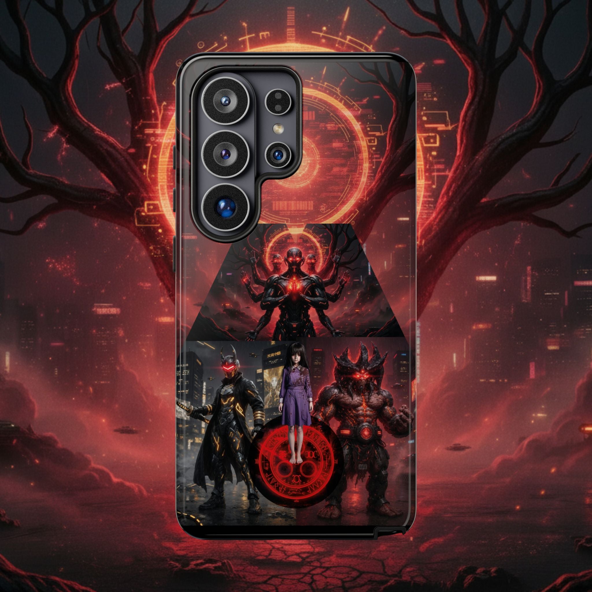 Demonic Guardians Phone Case — Red Occult Sigil Urban Fantasy iPhone Cover