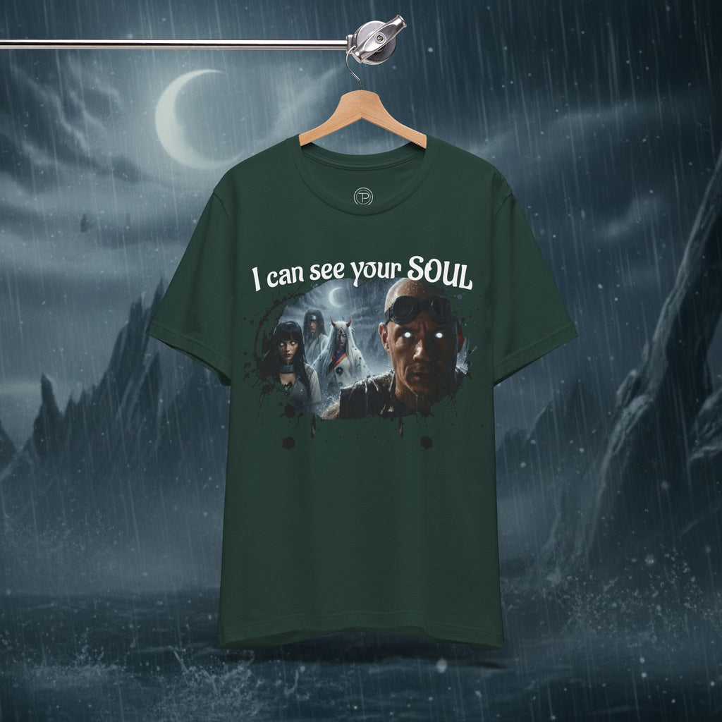 I Can See Your Soul T-Shirt — Gothic Horror Movie Graphic Tee - Byakugan Family and Riddick
