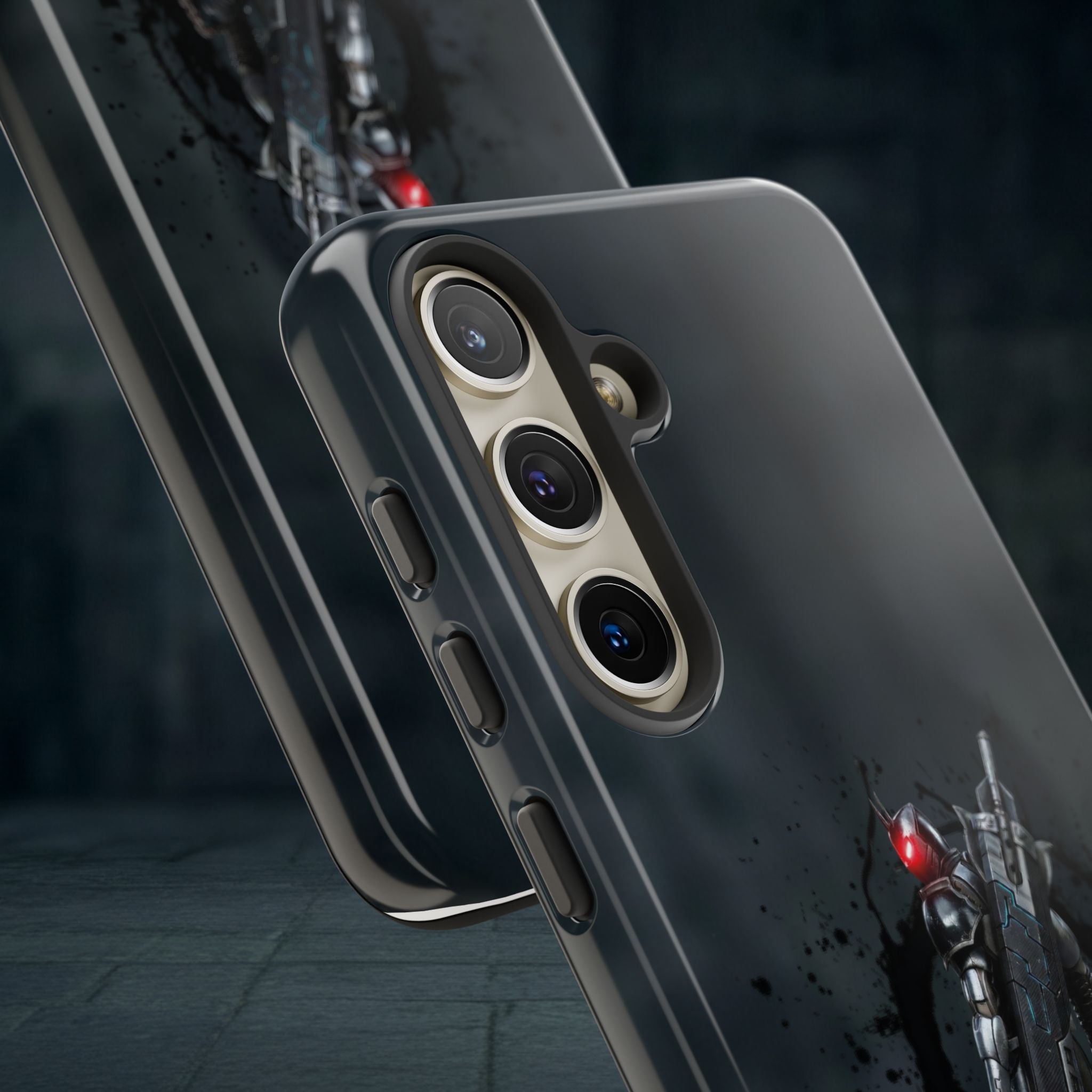 Tough Cases: Dark Cyber Soldier Phone Case — Rugged Sci‑Fi Armor Design