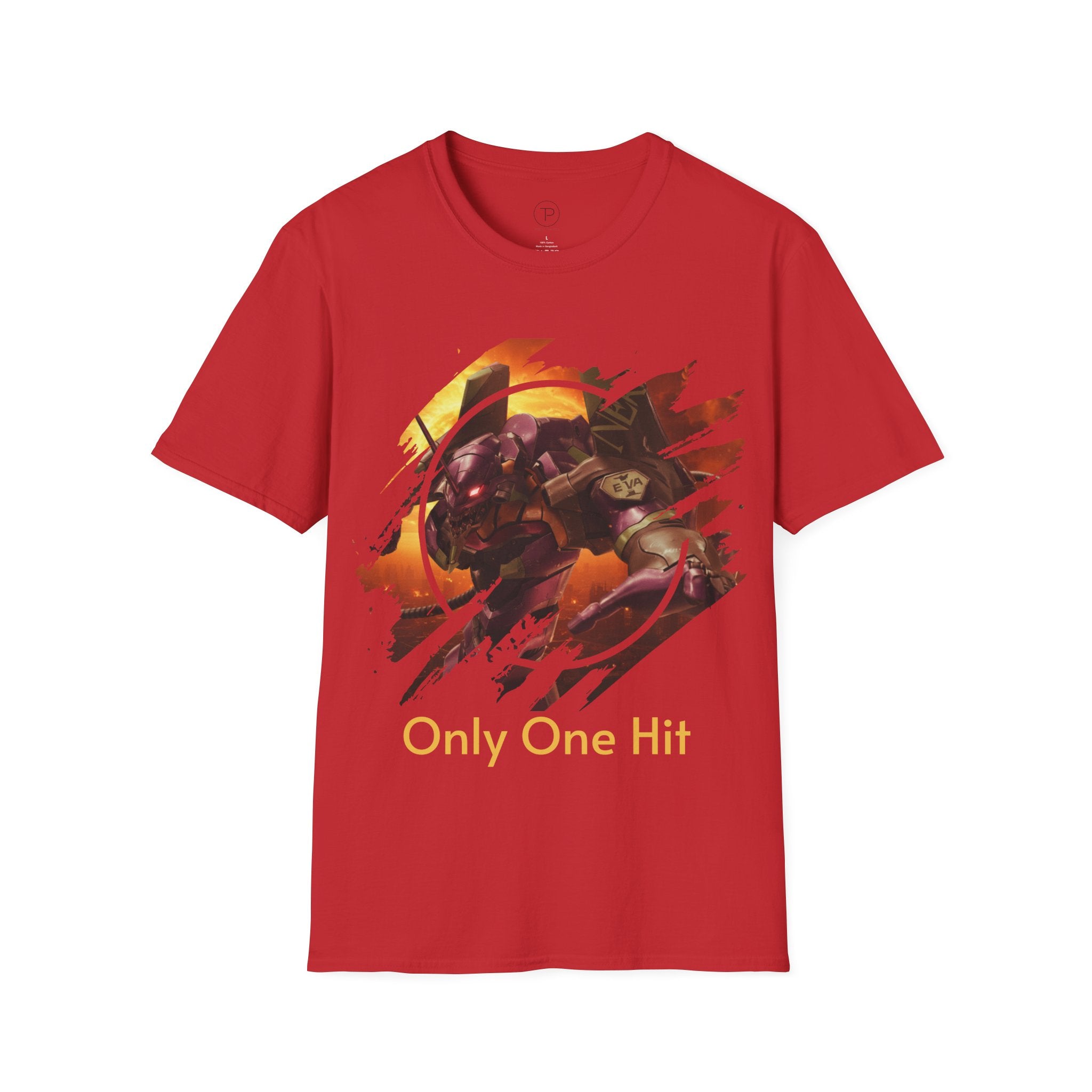 Only One Hit T-Shirt — Gamer Mech Battle Tee - EVA 1 - Neon Genesis Evangelion
