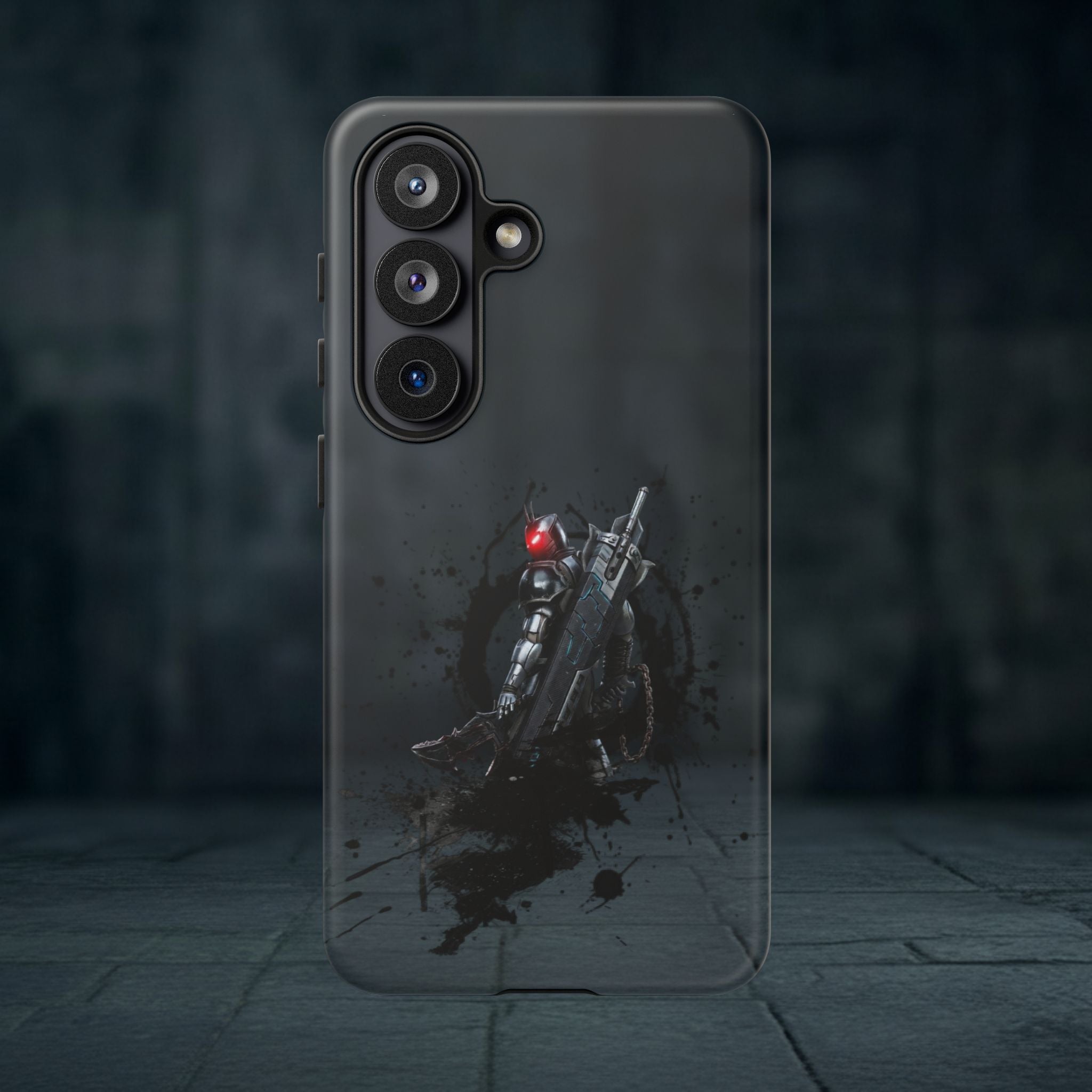 Tough Cases: Dark Cyber Soldier Phone Case — Rugged Sci‑Fi Armor Design