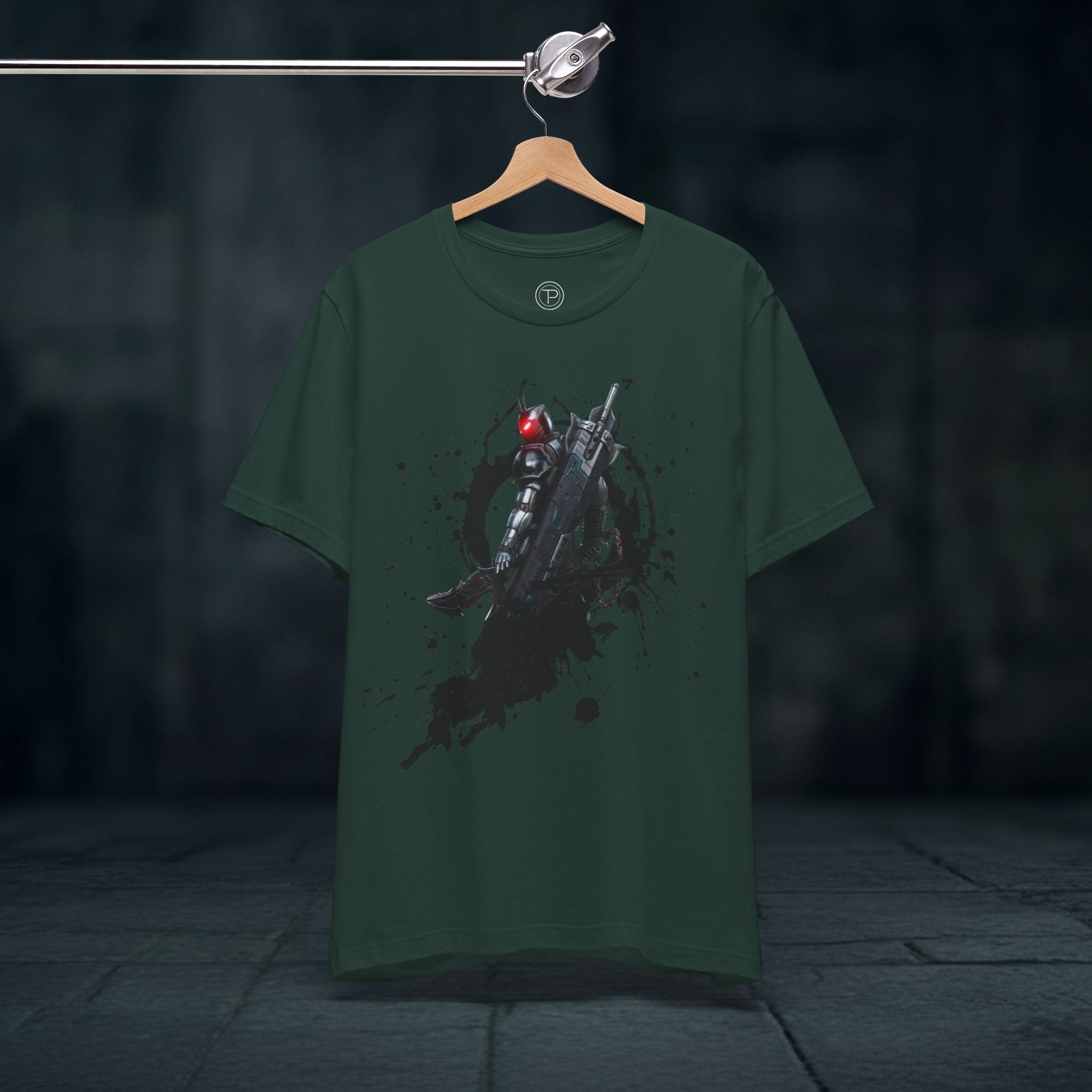 Splatter Noir Rifle Tee — Graphic Military Weapon Shirt