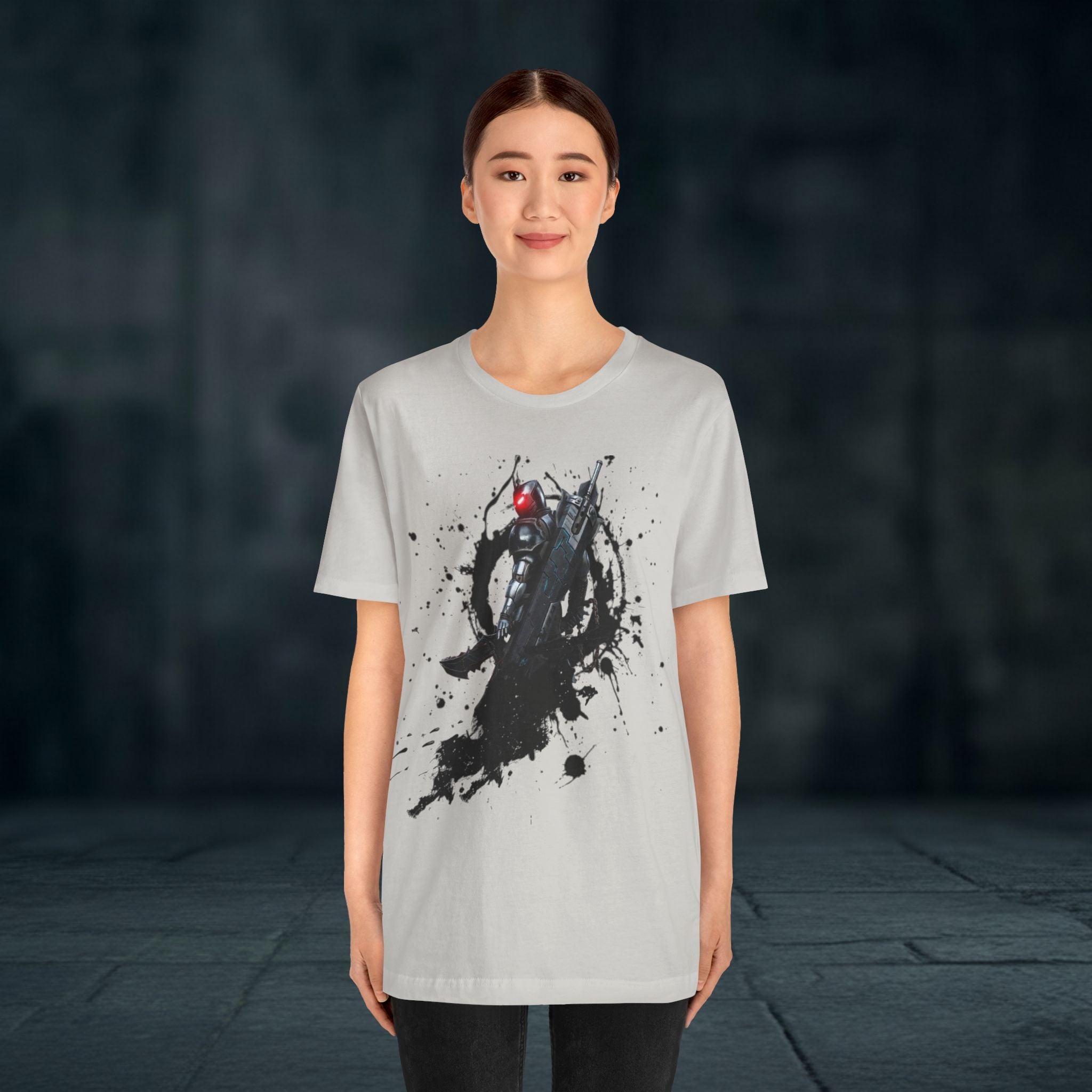 Splatter Noir Rifle Tee — Graphic Military Weapon Shirt