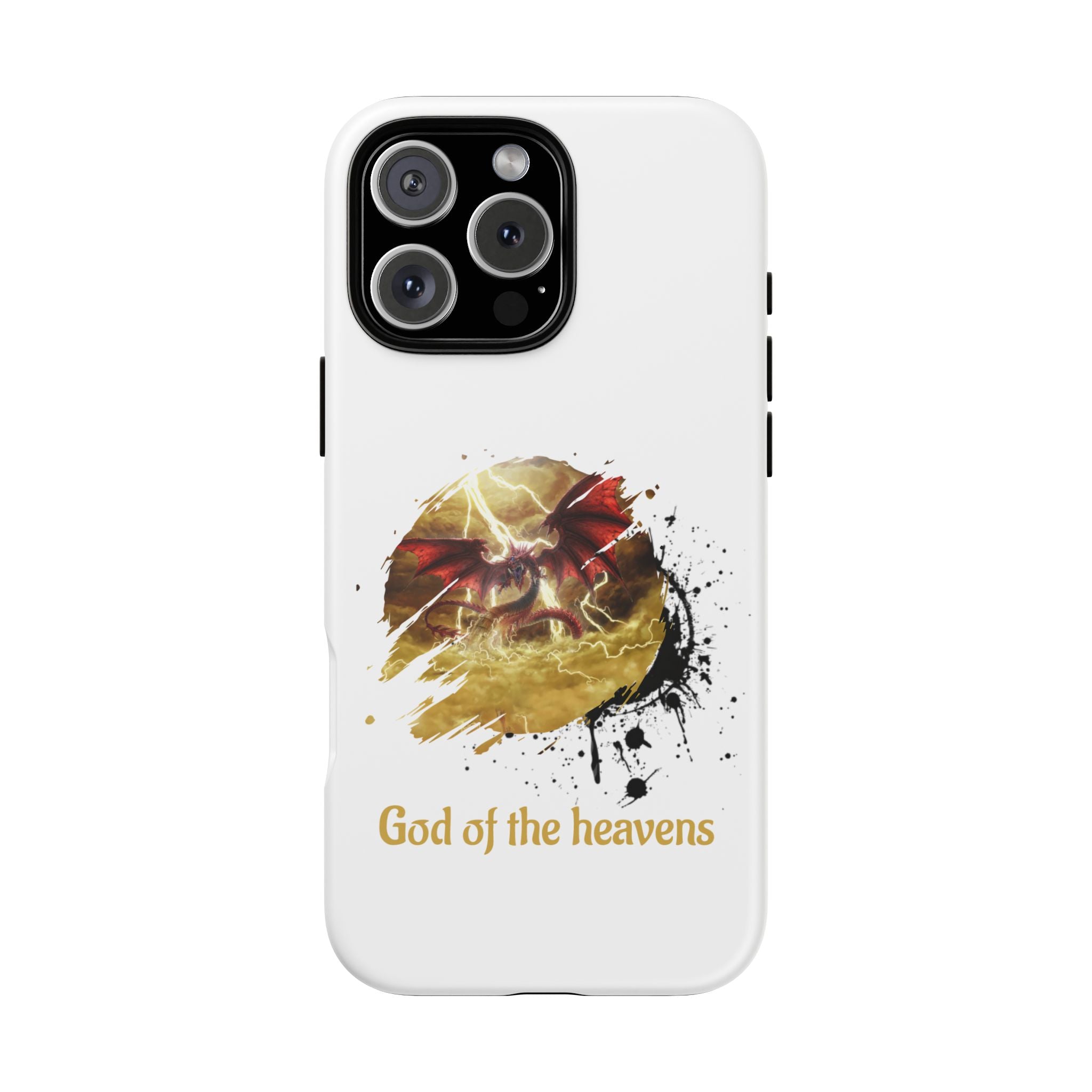 Gold Dragon Phone Case — Tough Protective Phone Case with Lightning Brush Art - slifer the sky dragon