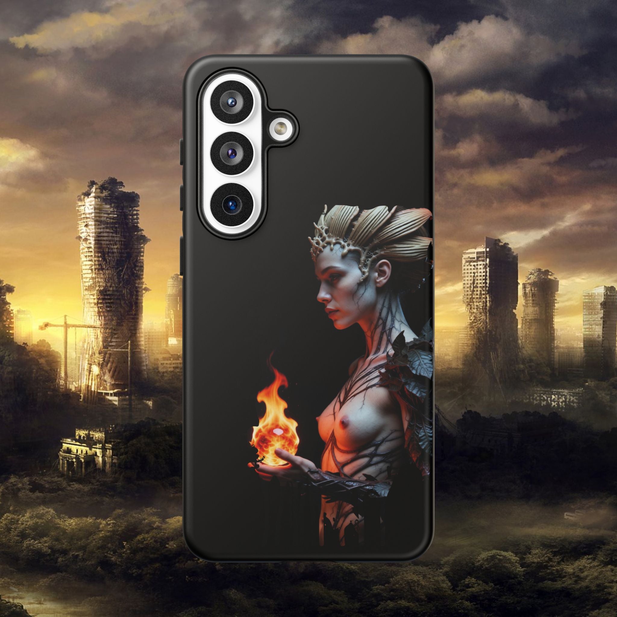 Fire Queen Phone Case — Dark Fantasy iPhone Armor - Alexia Ashford Side Face